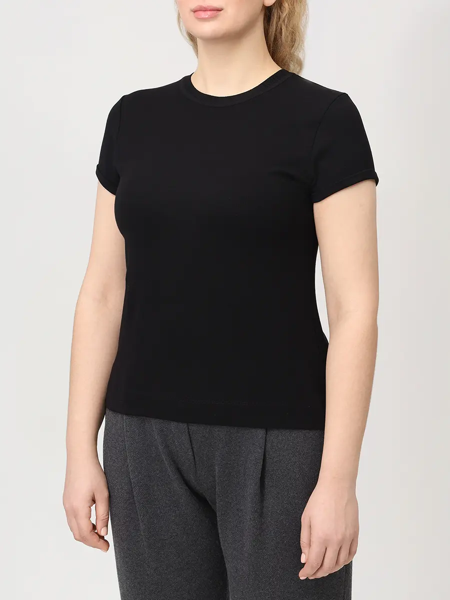 Футболка из модала FREE AGE WS25.TS026.7088.900 Черный  Фото 4