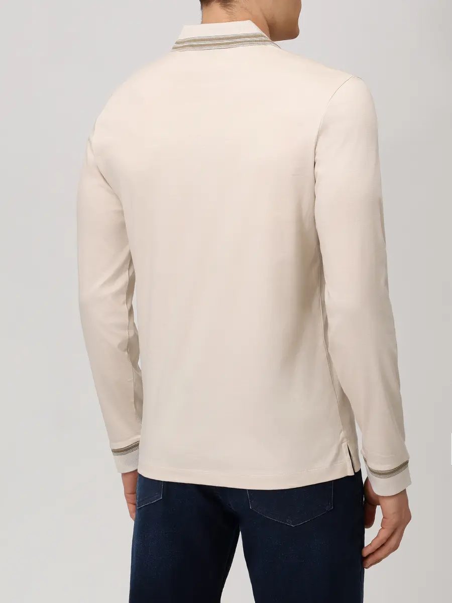 Поло Slim Fit хлопковое BOSS 50554530/131 Кремовый  Фото 3