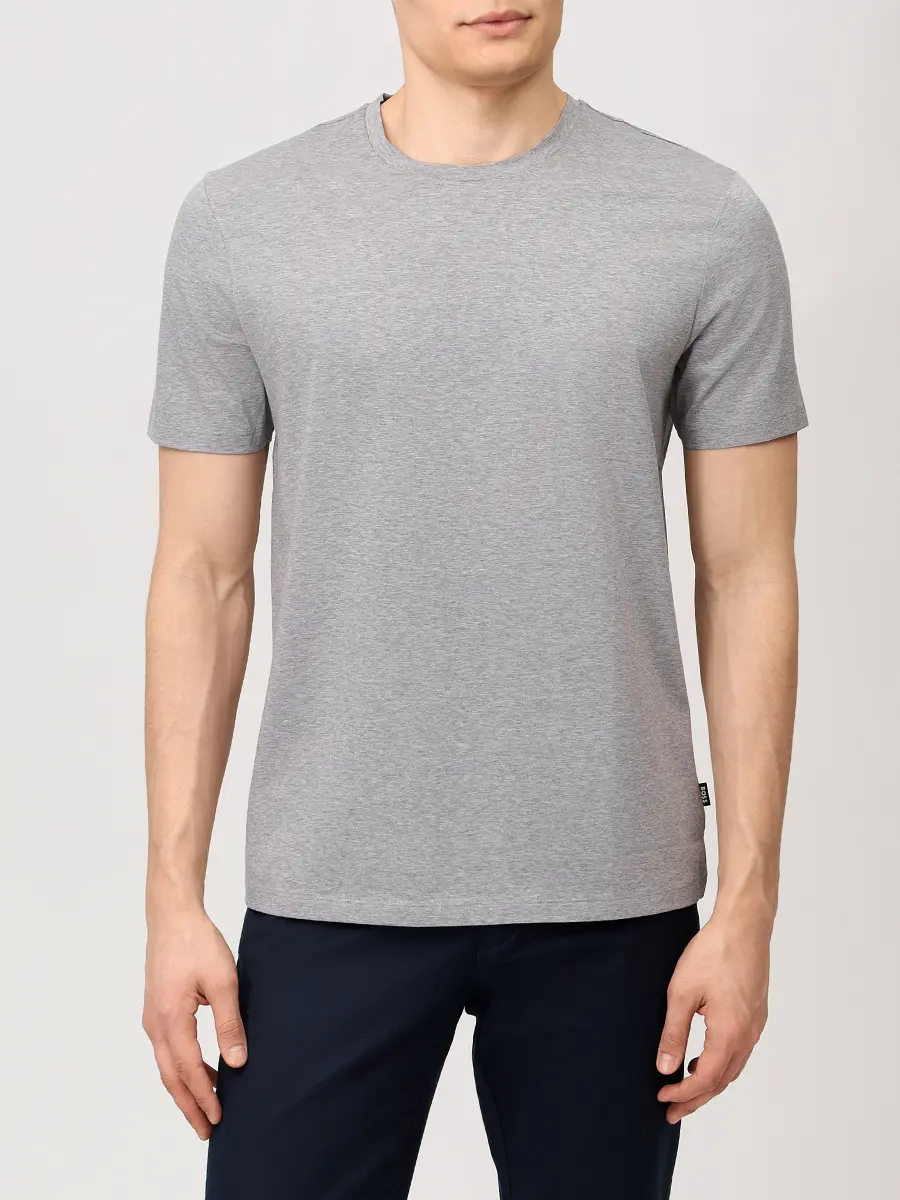 Футболка Slim Fit хлопковая BOSS 50468395/041 Серый  Фото 4