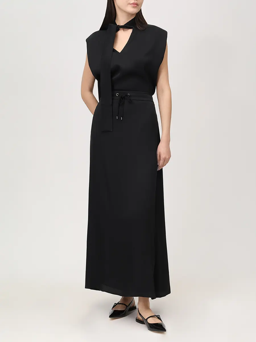 Юбка однотонная LORENA ANTONIAZZI P2653GO30B_3612 999 Черный  Фото 2