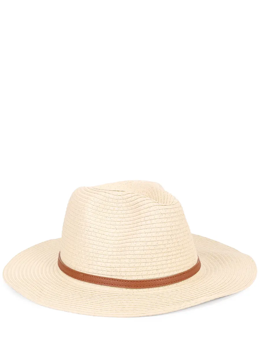 Шляпа плетеная MELISSA ODABASH Fedora Бежевый 