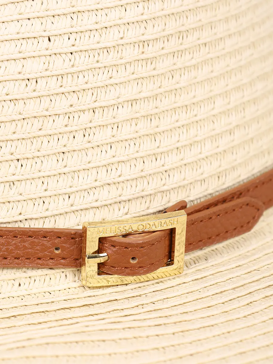 Шляпа плетеная MELISSA ODABASH Fedora Бежевый  Фото 3