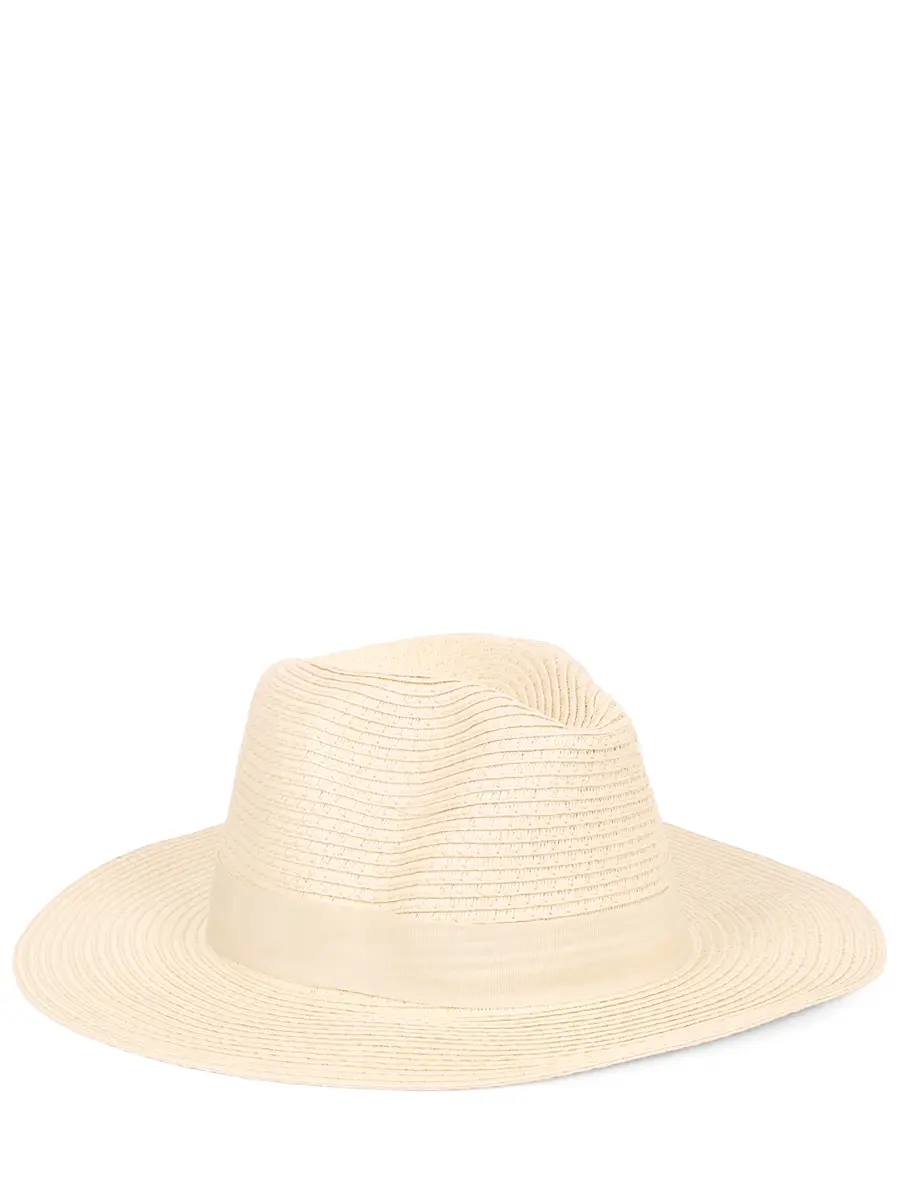 Шляпа плетеная MELISSA ODABASH Fedora Бежевый 
