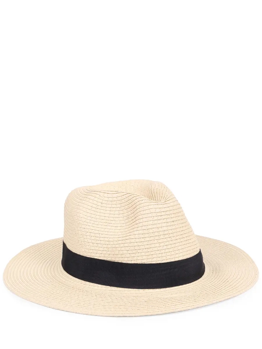 Шляпа плетеная MELISSA ODABASH Fedora Бежевый 