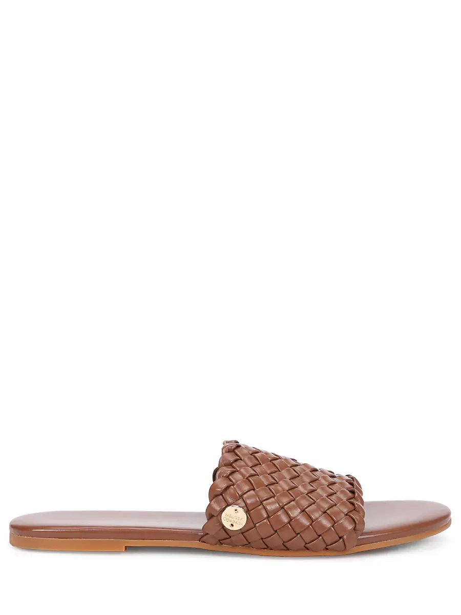 Шлепанцы кожаные MELISSA ODABASH Woven Slider Коричневый 