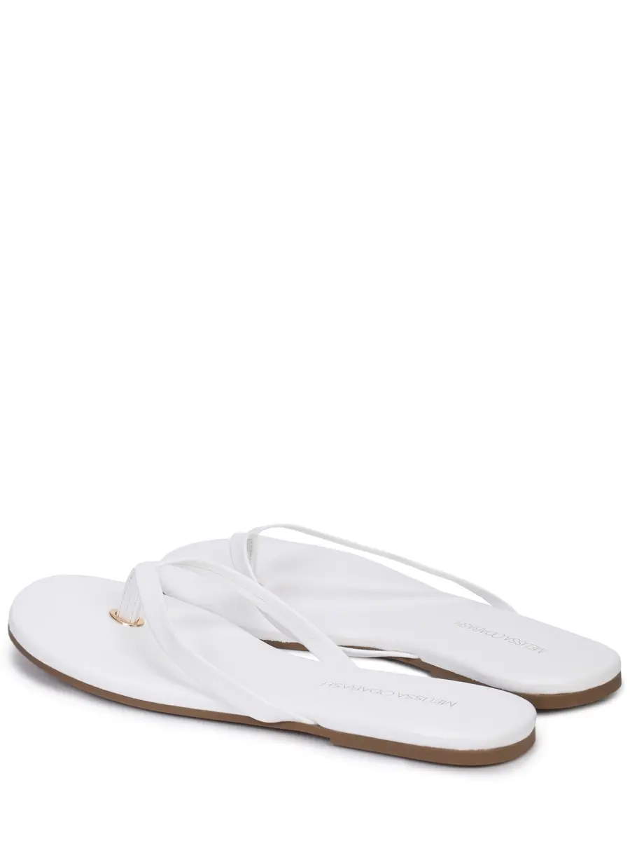 Шлепанцы кожаные MELISSA ODABASH Sandals Белый  Фото 4