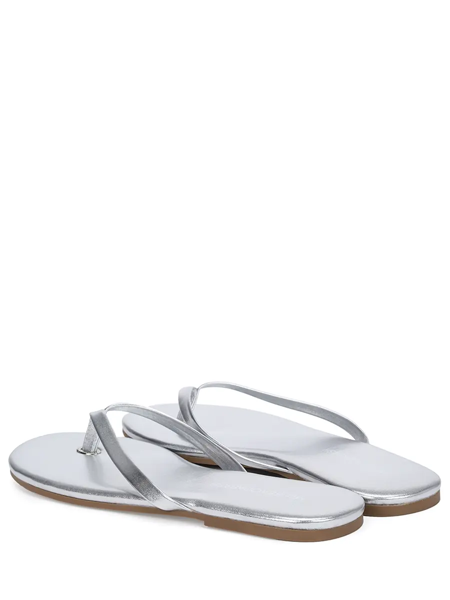 Шлепанцы кожаные MELISSA ODABASH Sandals Серебряный  Фото 4