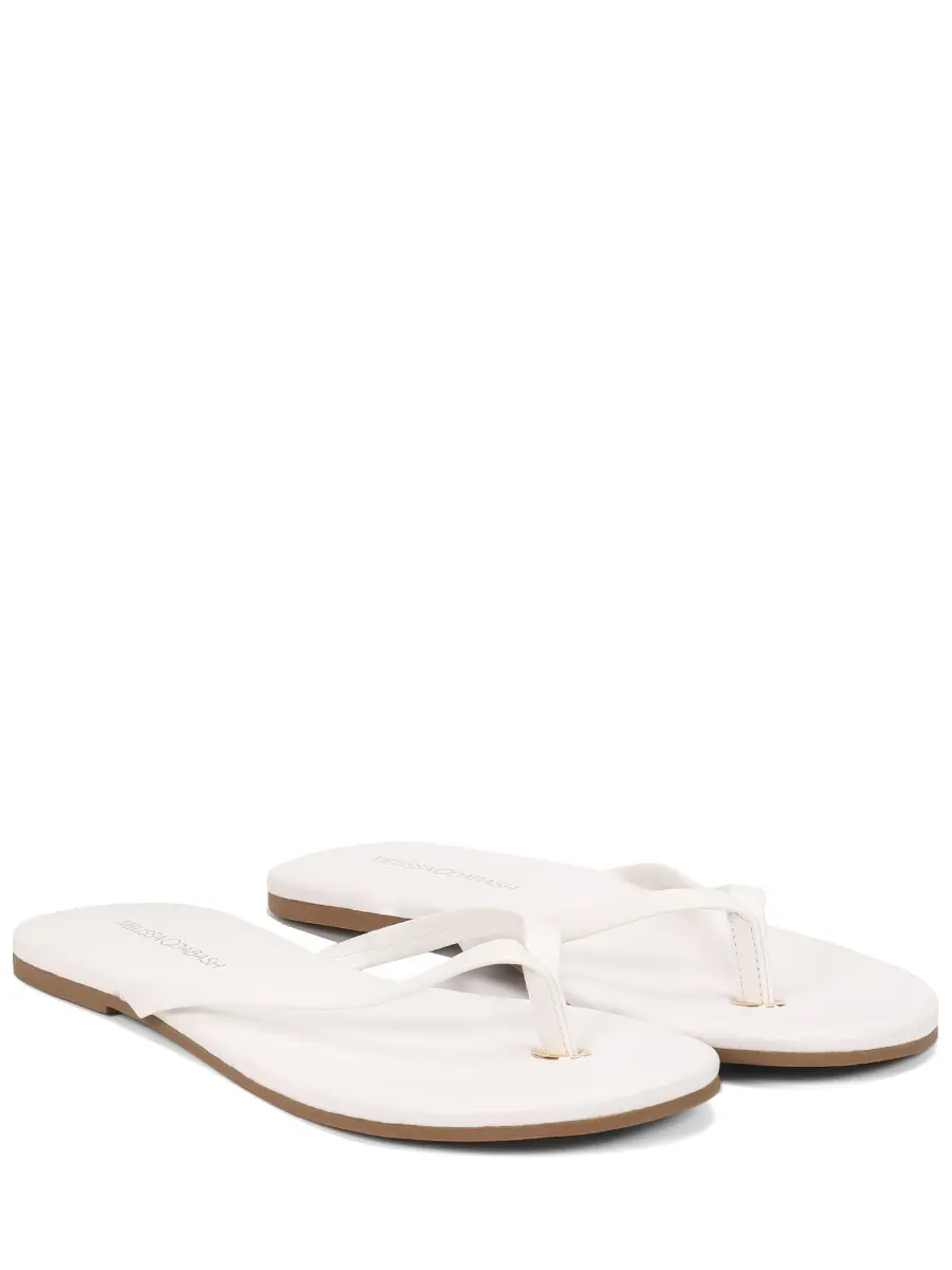 Шлепанцы кожаные MELISSA ODABASH Sandals Кремовый  Фото 2
