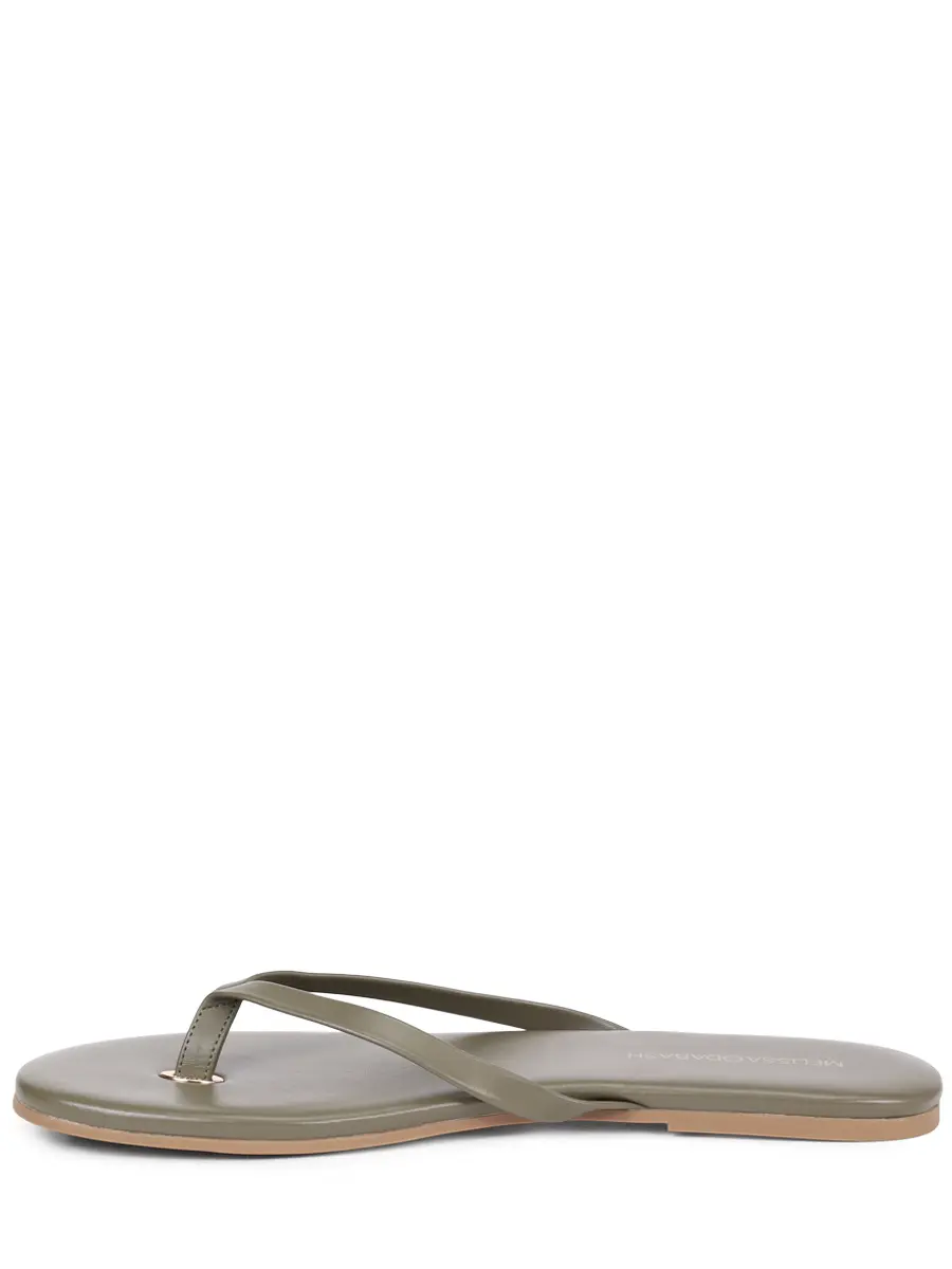 Шлепанцы кожаные MELISSA ODABASH Sandals Хаки  Фото 3