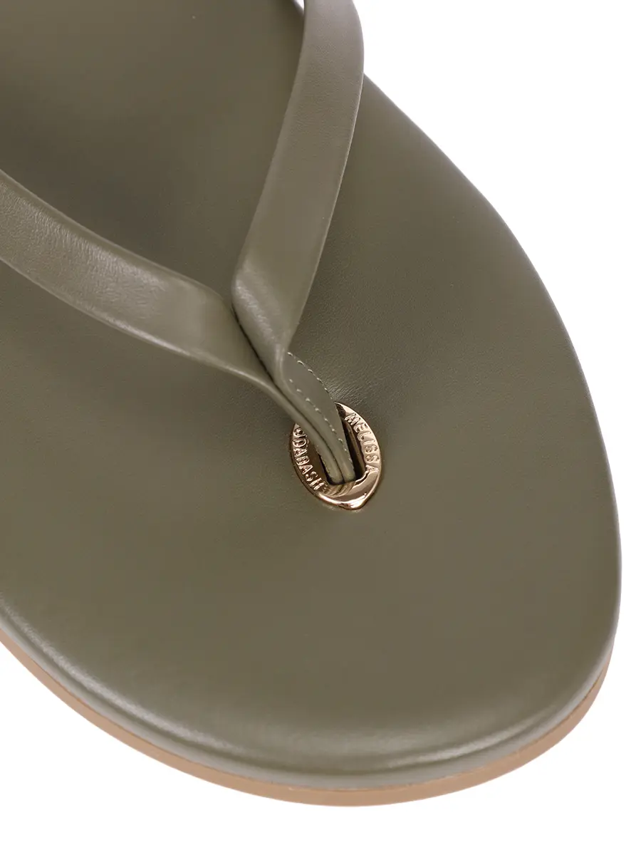Шлепанцы кожаные MELISSA ODABASH Sandals Хаки  Фото 5