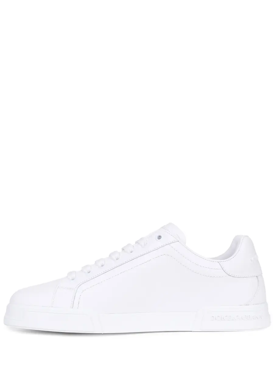 Кеды кожаные Portofino DOLCE & GABBANA CS2332 A1065 80002 Белый  Фото 3