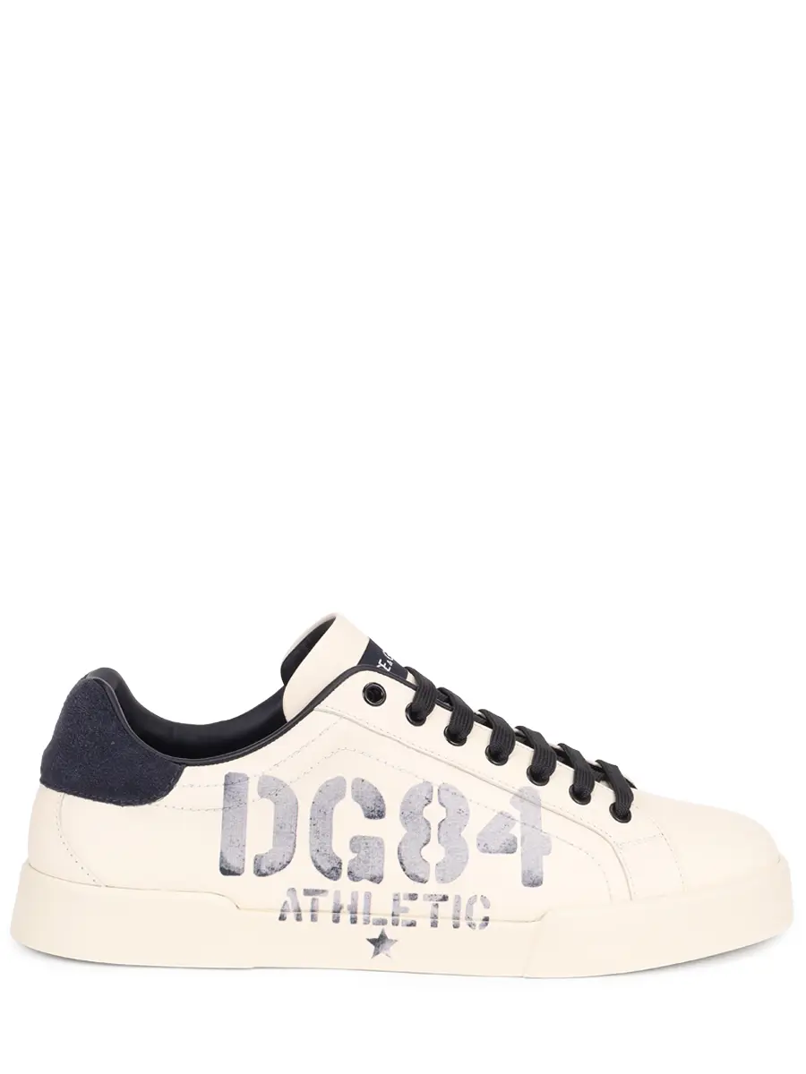 Кеды кожаные Portofino DOLCE & GABBANA CS2398 A0175 8L100 Кремовый 