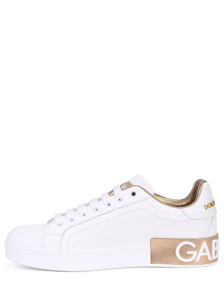 Кеды кожаные Portofino DOLCE & GABBANA CK1544 AX615 8L315 Белый  Фото 3