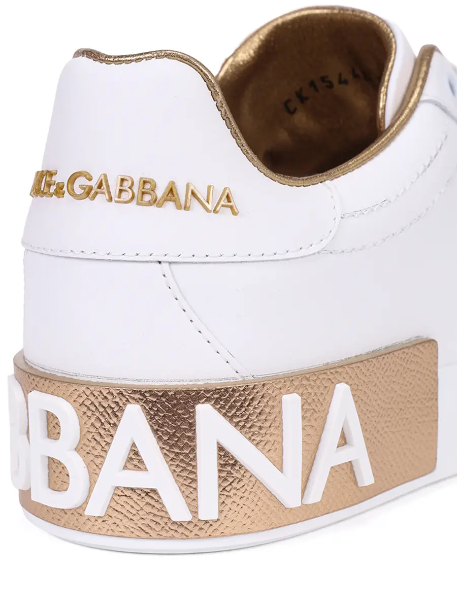 Кеды кожаные Portofino DOLCE & GABBANA CK1544 AX615 8L315 Белый  Фото 5