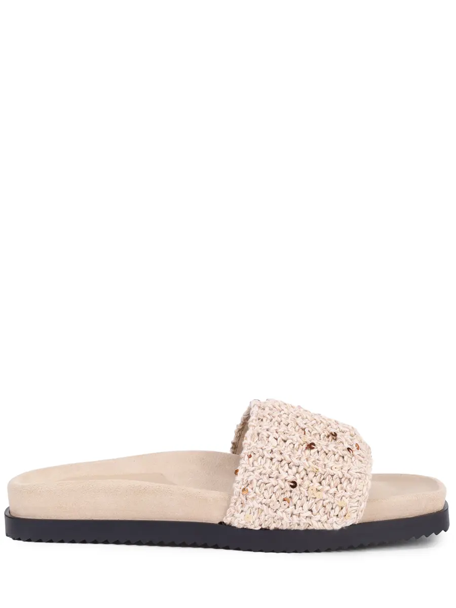 Шлепанцы из текстиля и замши PANICALE D38MULE1 38DSHA 0215 Бежевый 
