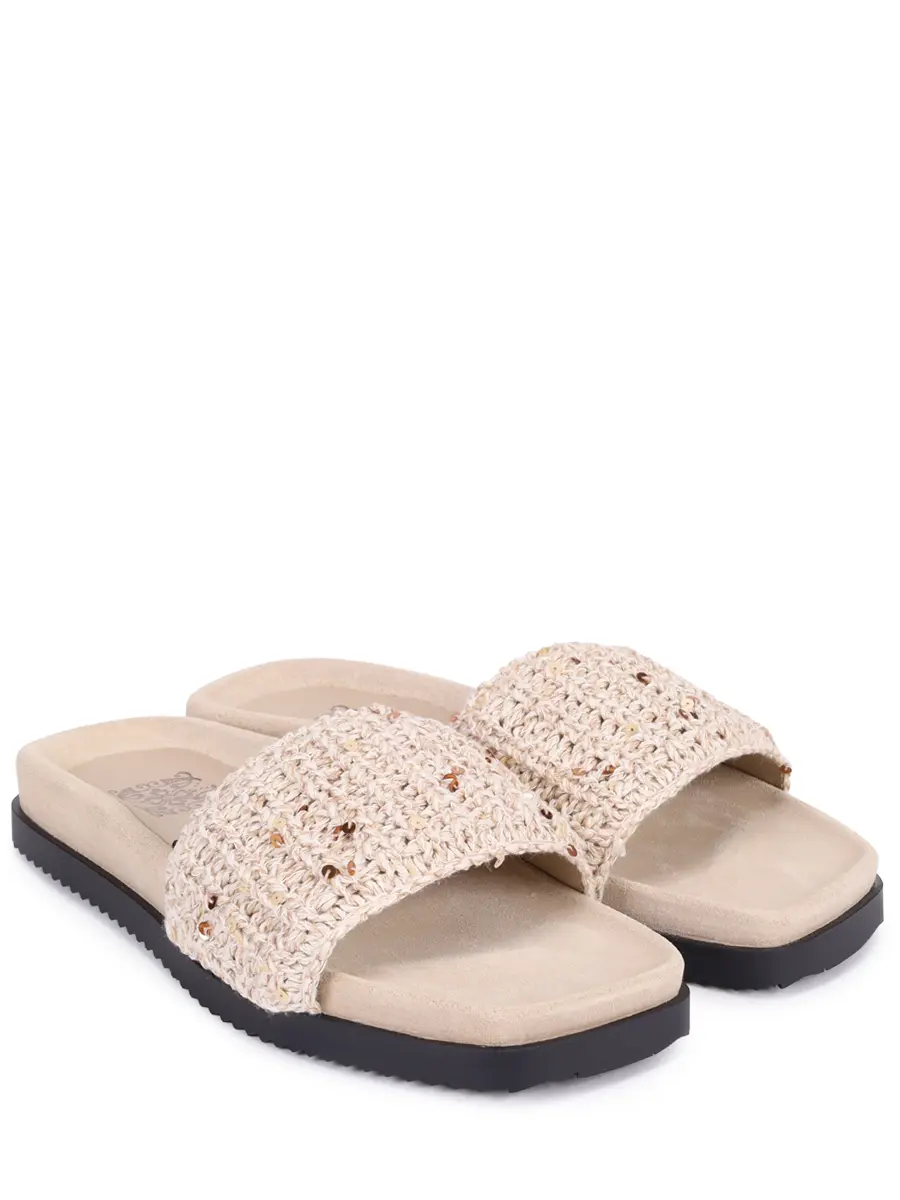 Шлепанцы из текстиля и замши PANICALE D38MULE1 38DSHA 0215 Бежевый  Фото 2