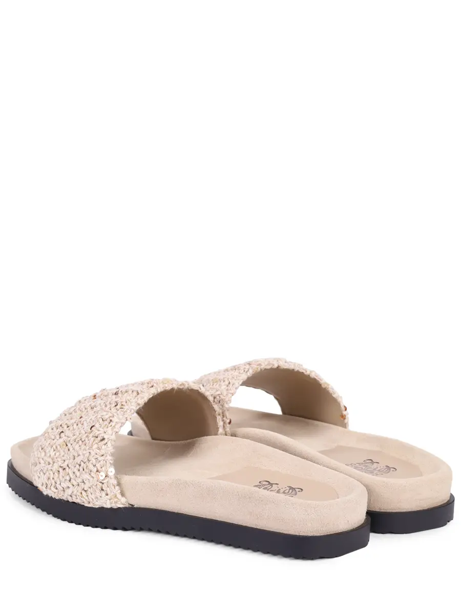Шлепанцы из текстиля и замши PANICALE D38MULE1 38DSHA 0215 Бежевый  Фото 4