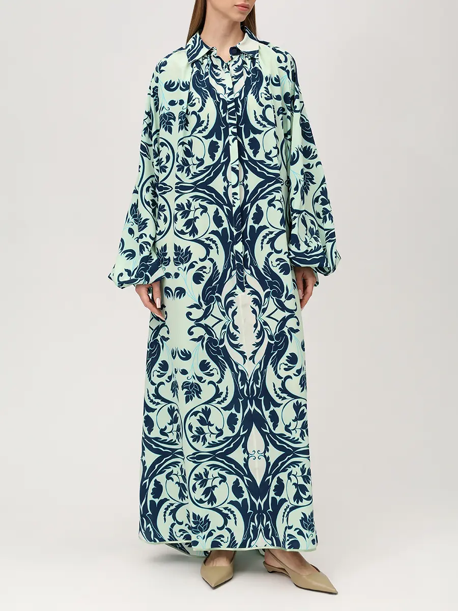 Платье шелковое F.R.S FOR RESTLESS SLEEPERS AB000879 TE00896 230 Зеленый  Фото 4