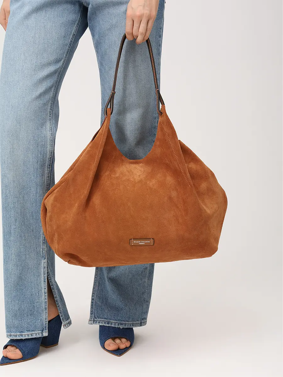 Сумка замшевая GIANNI CHIARINI BS 9780 CM-PL - 1478 Коричневый  Фото 2