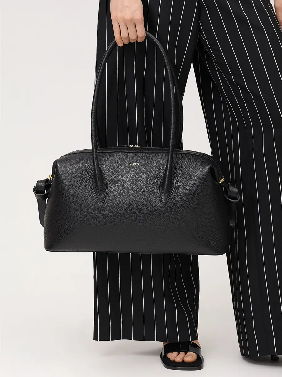 Сумка кожаная Brioche Duffle YUZEFI BRIOCHE DUFFLE BLACK Черный  Фото 2