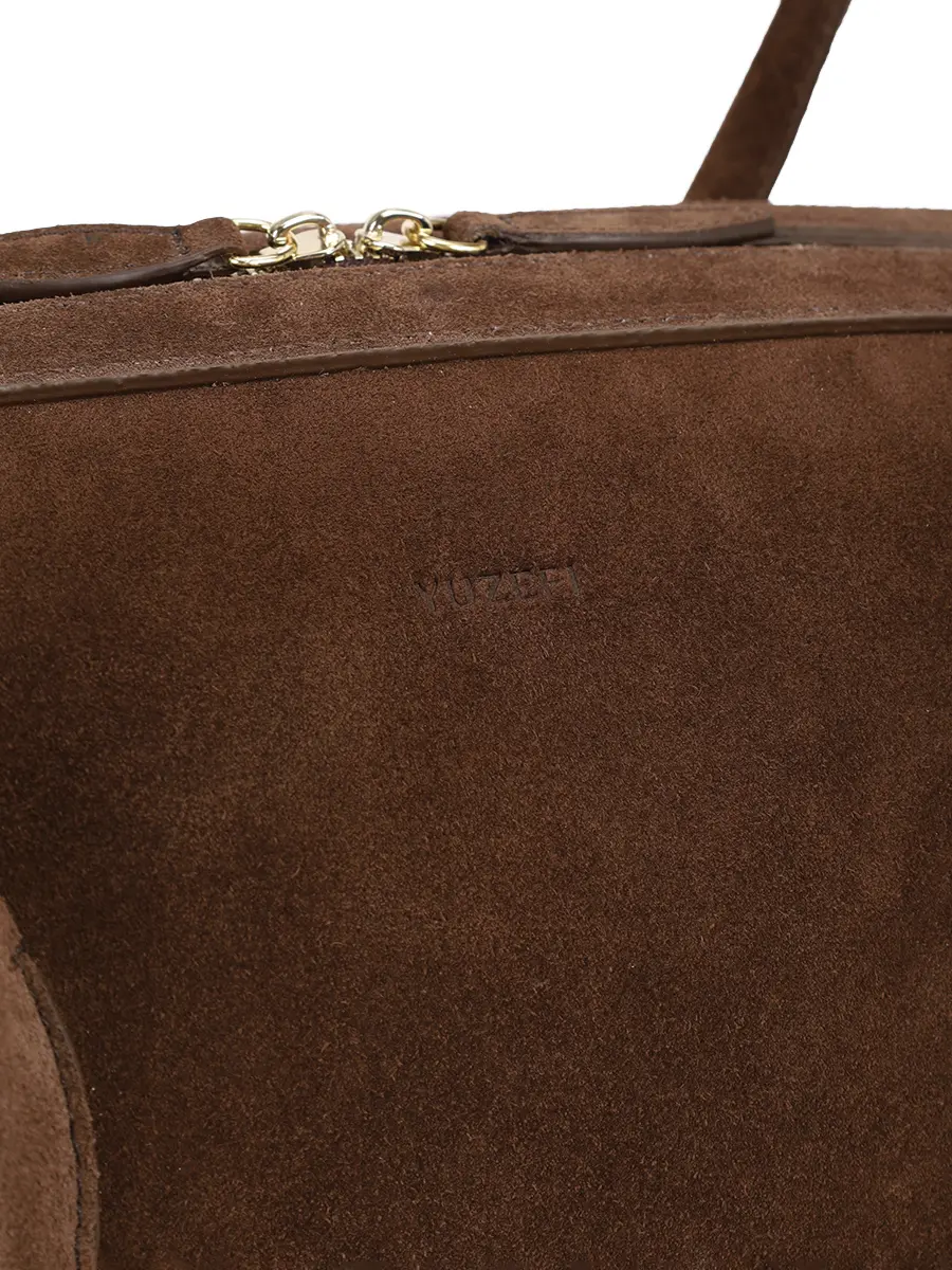 Сумка замшевая Brioche Duffle YUZEFI BRIOCHE DUFFLE CHOCOLATE Коричневый  Фото 5