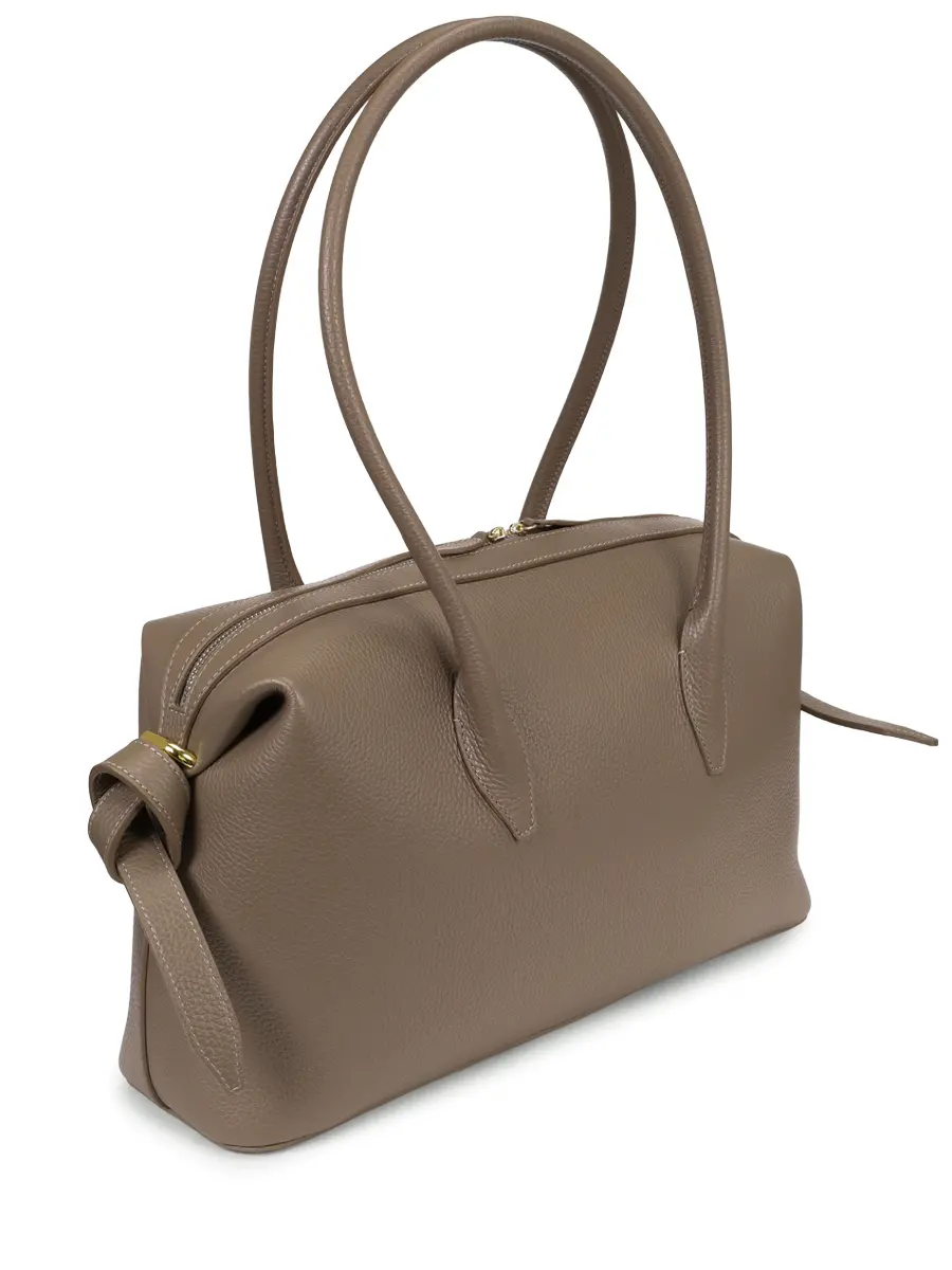 Сумка кожаная Brioche Duffle YUZEFI BRIOCHE DUFFLE TAUPE Бежевый  Фото 3