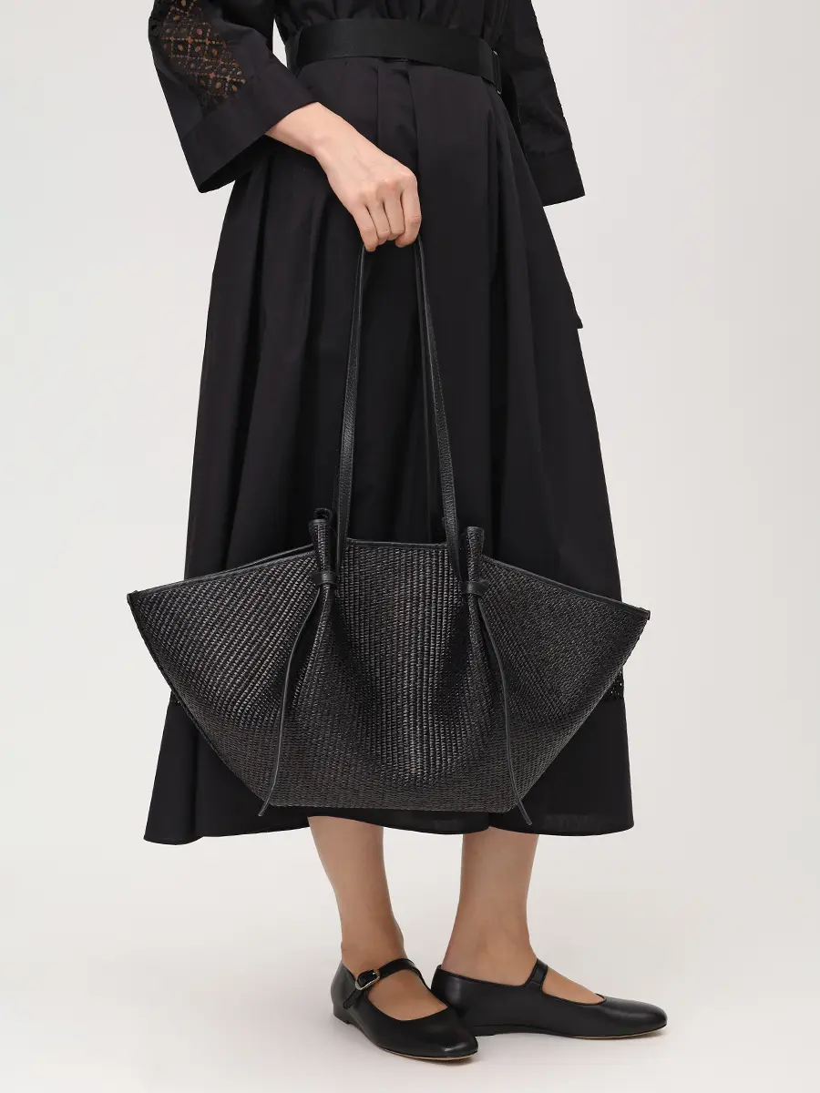 Сумка из рафии Large Mochi YUZEFI LARGE MOCHI BLACK RAFFIA Черный  Фото 2