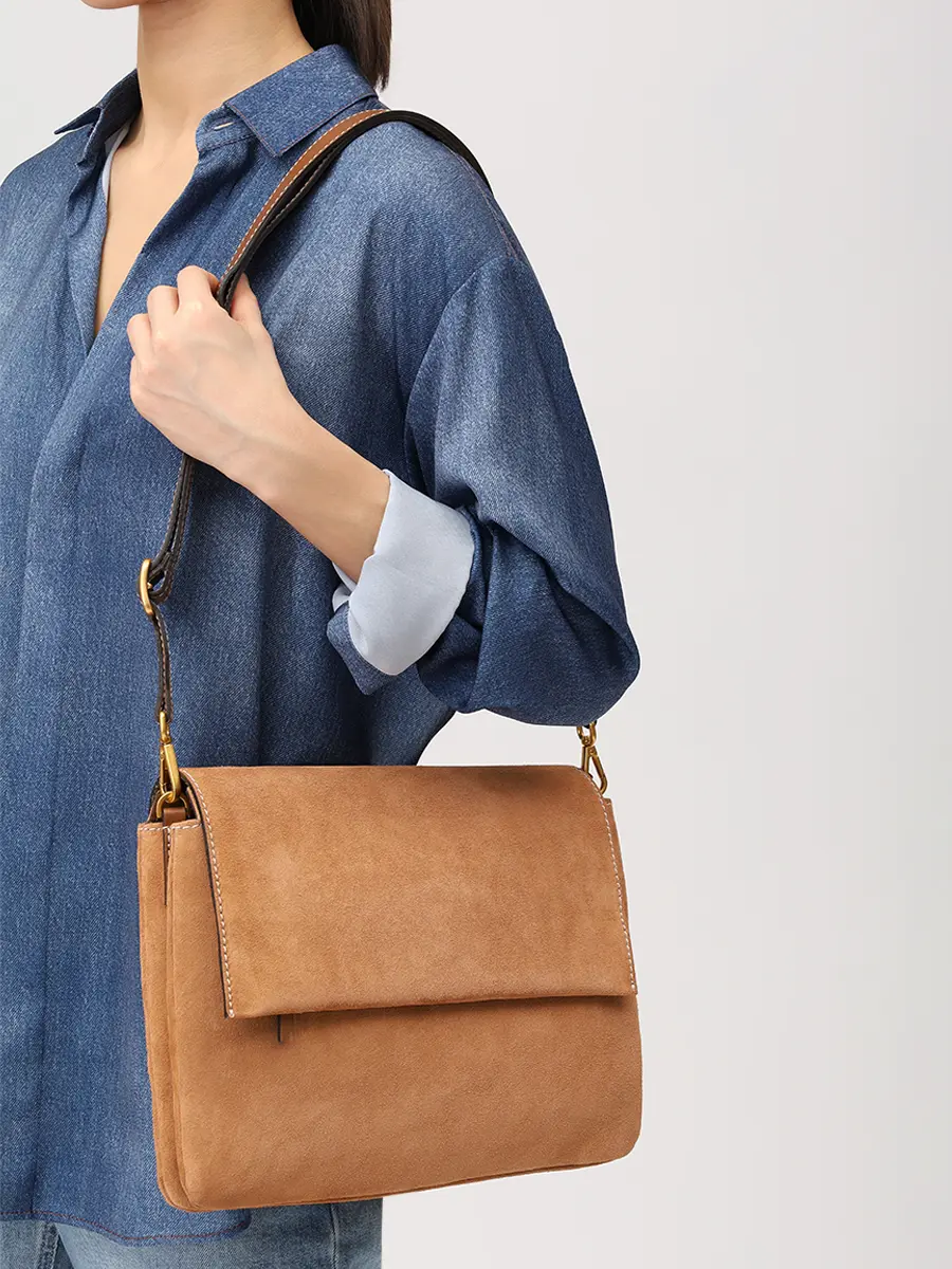 Сумка замшевая GIANNI CHIARINI BS 12295 CM-PL - 1478 Коричневый  Фото 2