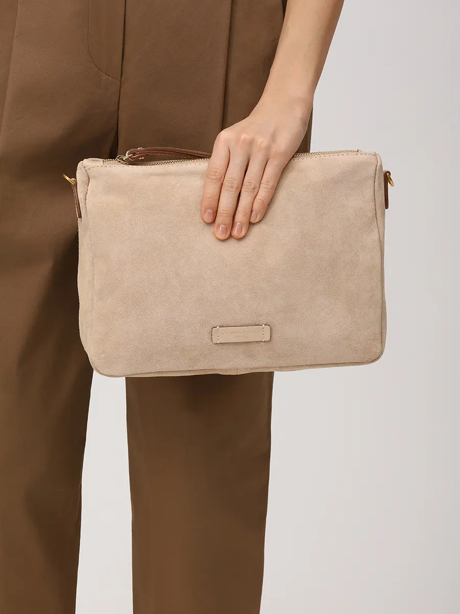 Сумка замшевая GIANNI CHIARINI BS 10225 CM-PL - 9308 Кремовый  Фото 2
