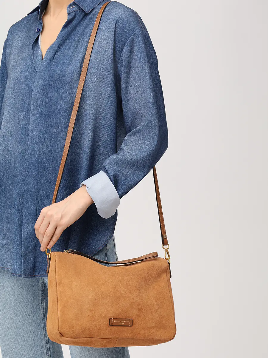 Сумка замшевая GIANNI CHIARINI BS 10225 CM-PL - 1478 Коричневый  Фото 2