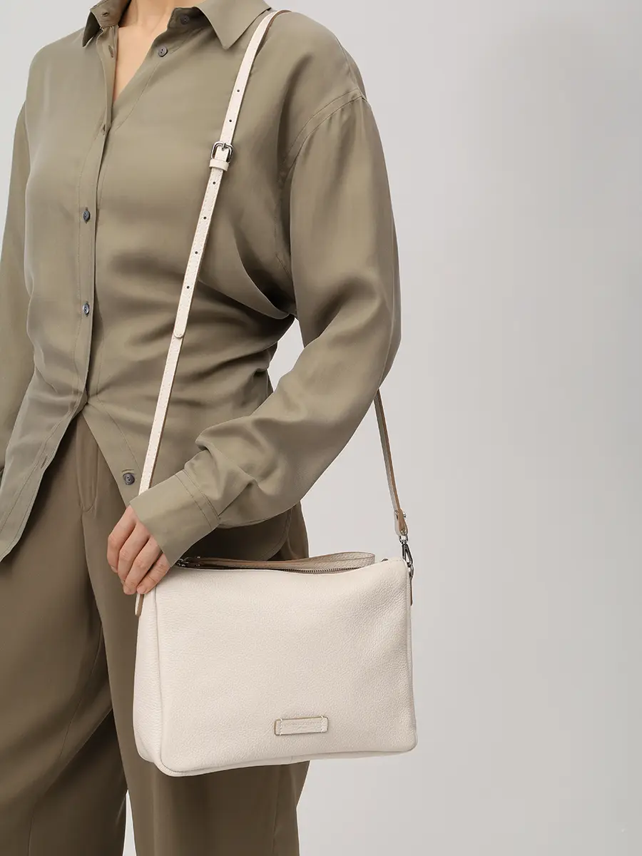 Сумка кожаная GIANNI CHIARINI BS 11811/COMM GRN - 5313 Кремовый  Фото 2