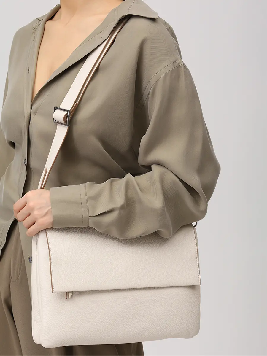 Сумка кожаная GIANNI CHIARINI BS 12305/COMM GRN - 3890 Кремовый  Фото 2