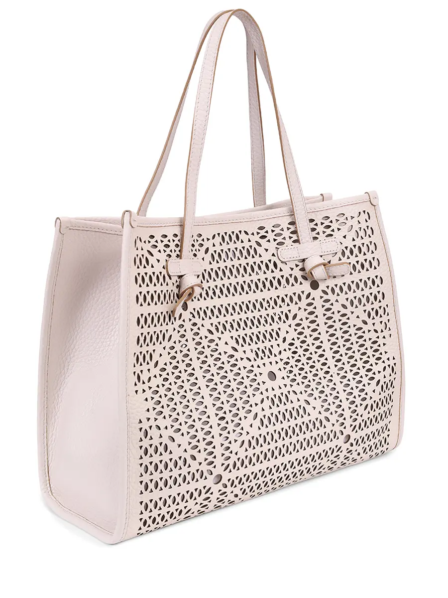 Сумка кожаная GIANNI CHIARINI BS 12390 LNR-211-SABBIA Белый  Фото 4