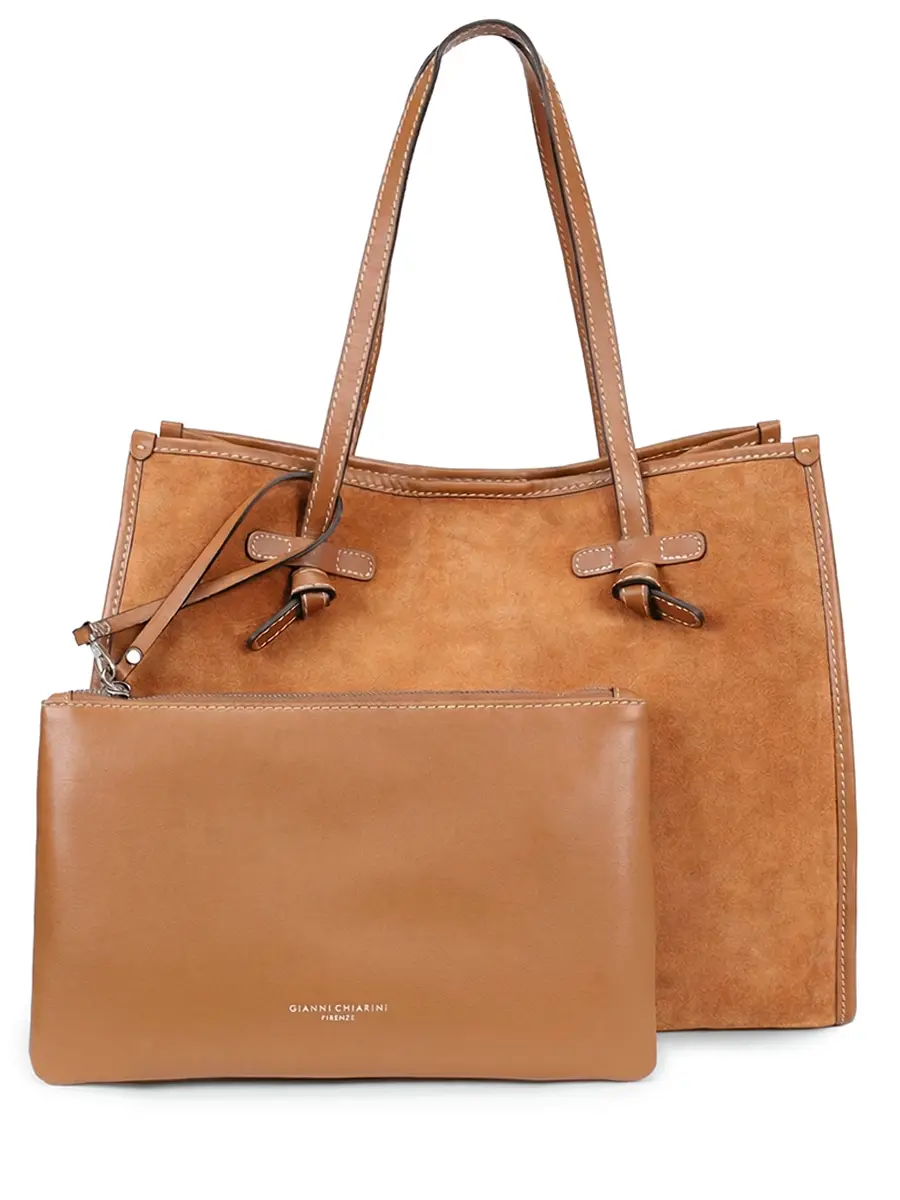 Сумка замшевая GIANNI CHIARINI BS 8990 CM-PL-1478-CARAMEL Коричневый  Фото 3