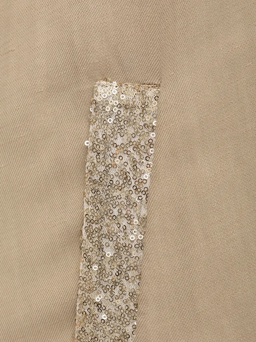 Платье из вискозы и льна ANTONELLI FIRENZE Q6659-4098 116 Бежевый  Фото 6
