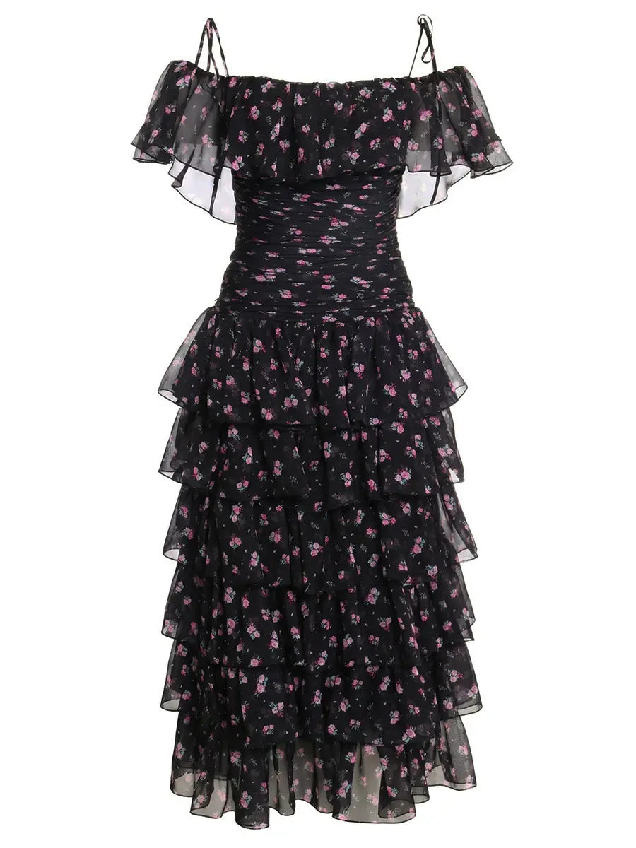 Платье шифоновое ROSES AND LACE О26SS_D091CF01_P13S/01 Черный 