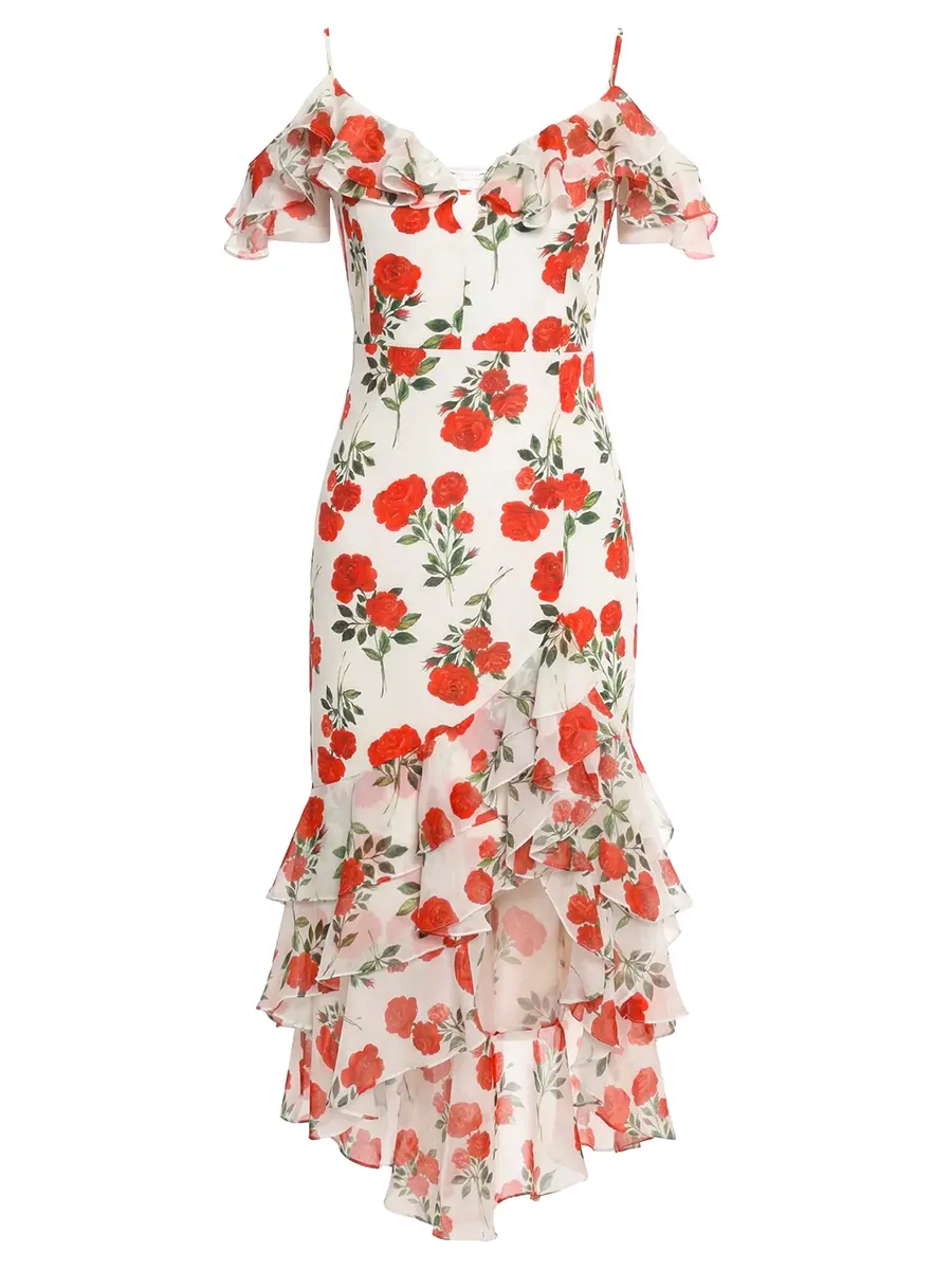 Платье шелковое ROSES AND LACE О26SS_D026CD23_P09M/01 Белый 