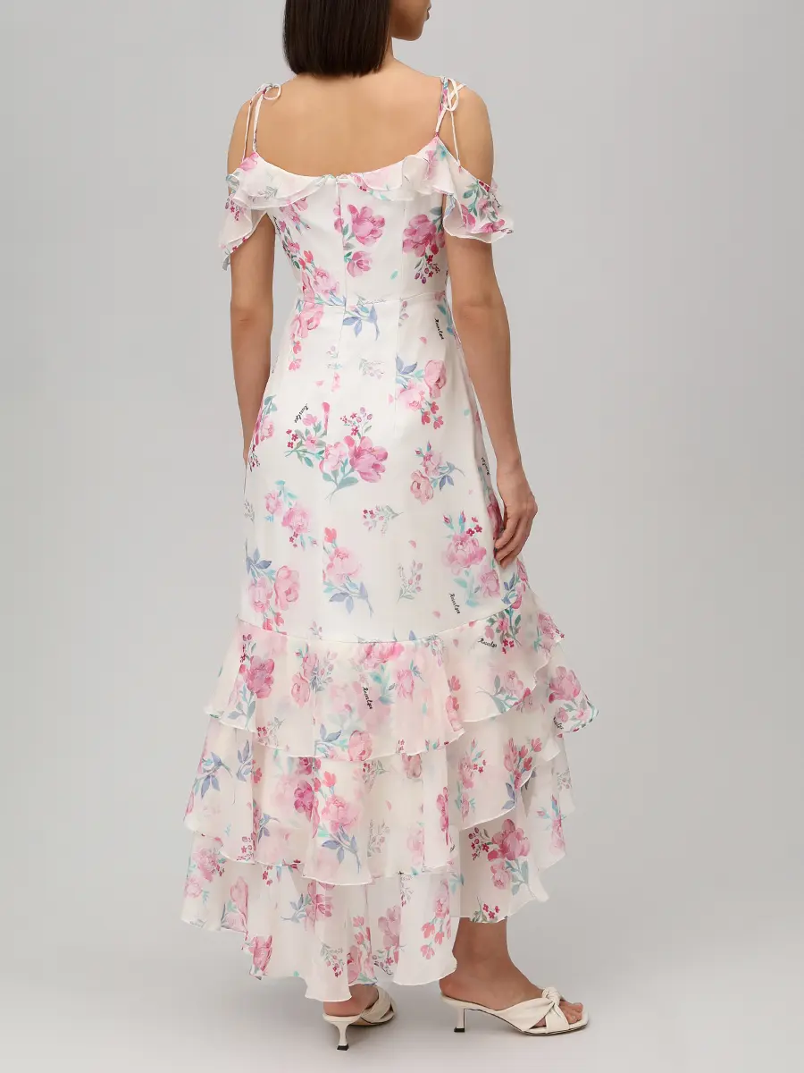 Платье шифоновое ROSES AND LACE О26SS_D026CF23_P13M/01 Белый  Фото 3