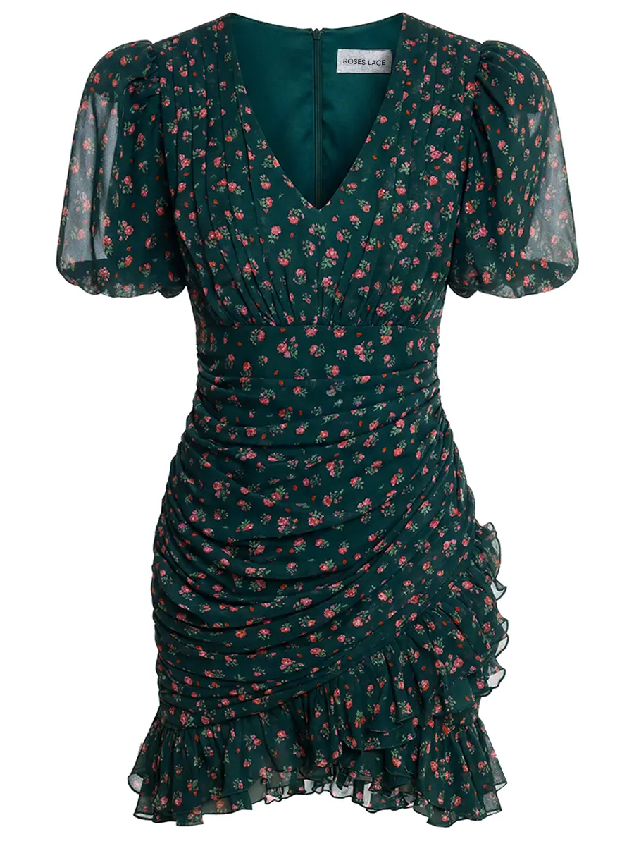Платье шелковое ROSES AND LACE О26SS_D011CF30_P15S/01 Зеленый 