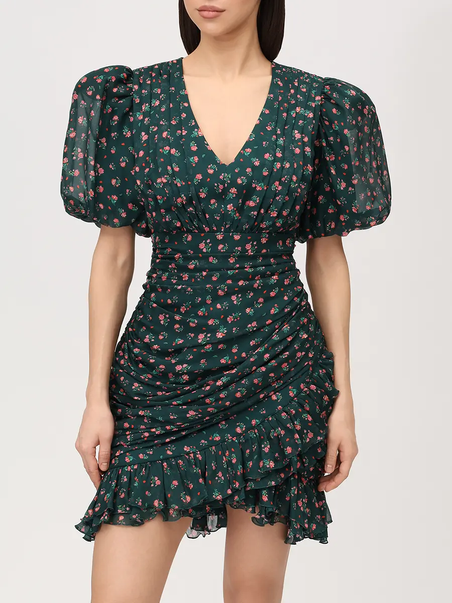 Платье шелковое ROSES AND LACE О26SS_D011CF30_P15S/01 Зеленый  Фото 4