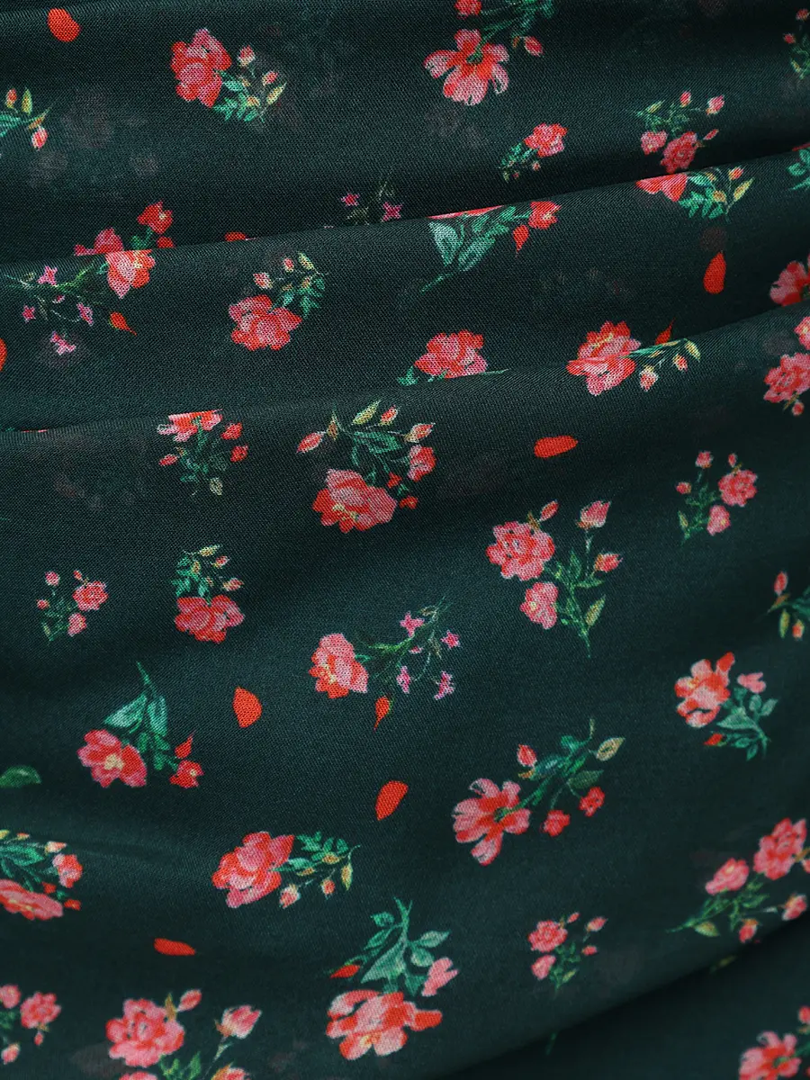 Платье шелковое ROSES AND LACE О26SS_D011CF30_P15S/01 Зеленый  Фото 6