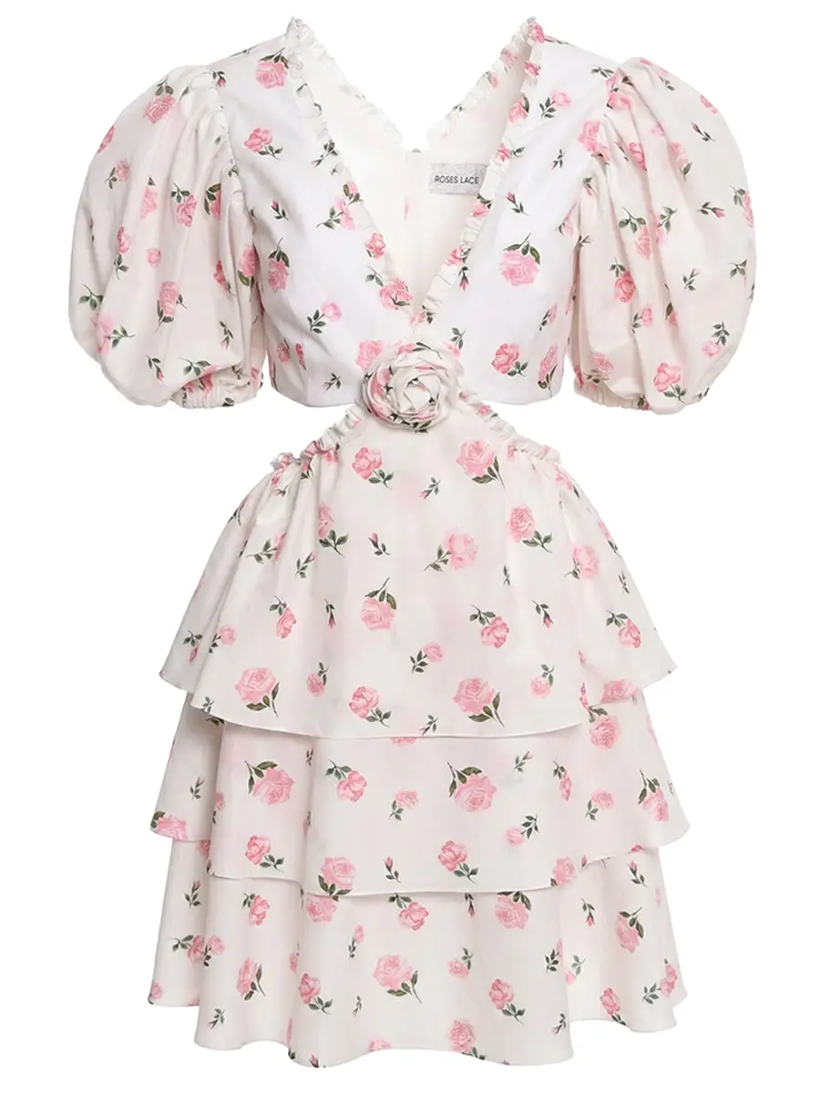 Платье хлопковое ROSES AND LACE О26SS_D023CT23_P15М/01 Молочный Белый 