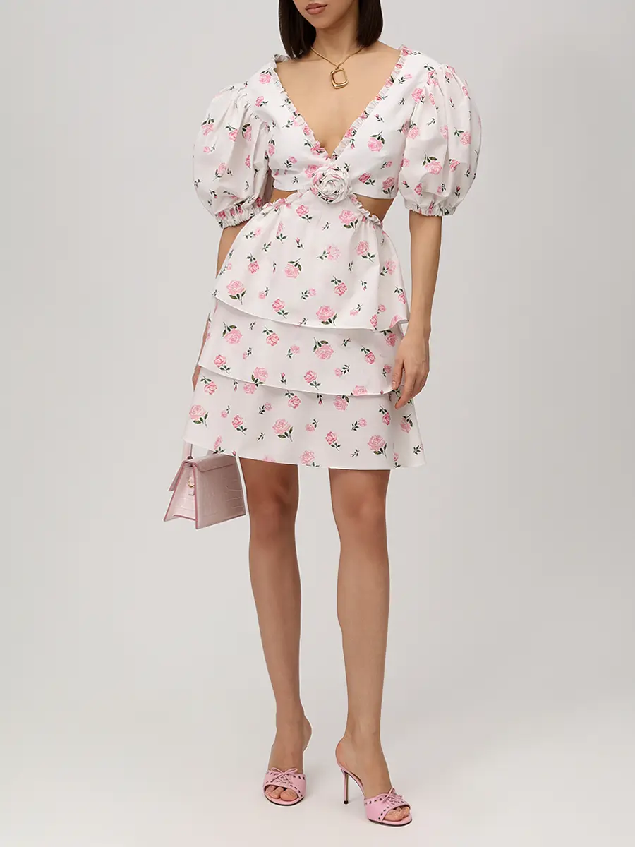 Платье хлопковое ROSES AND LACE О26SS_D023CT23_P15М/01 Молочный Белый  Фото 2