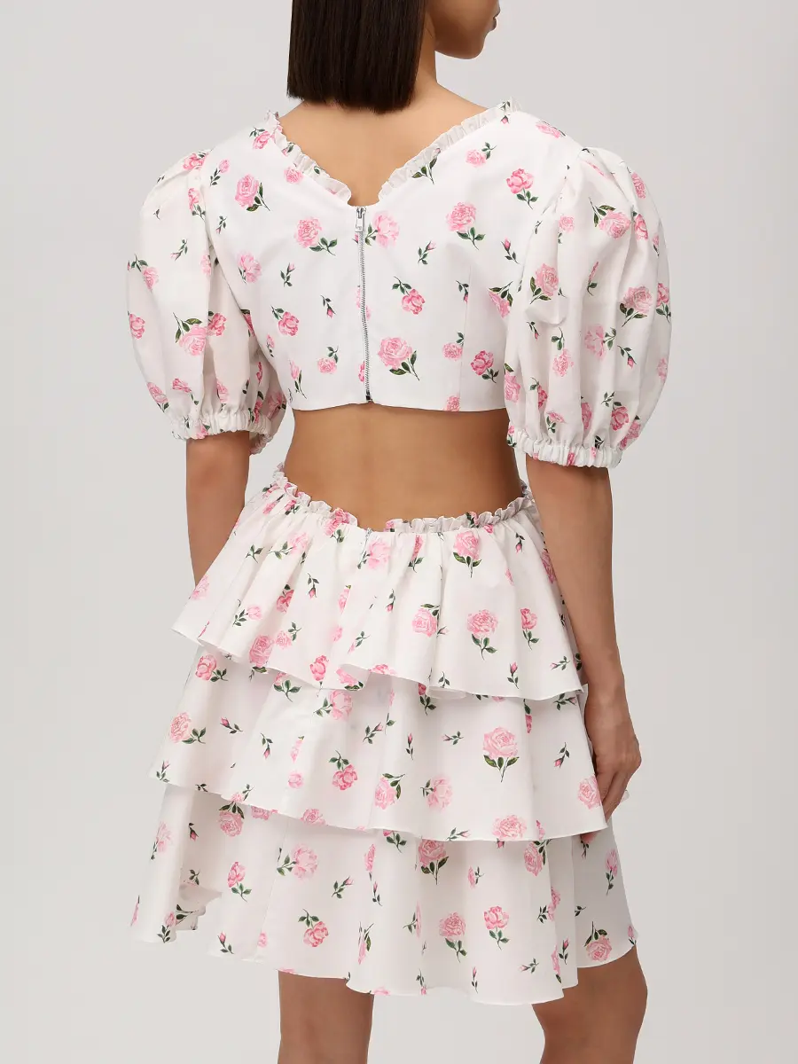 Платье хлопковое ROSES AND LACE О26SS_D023CT23_P15М/01 Молочный Белый  Фото 3