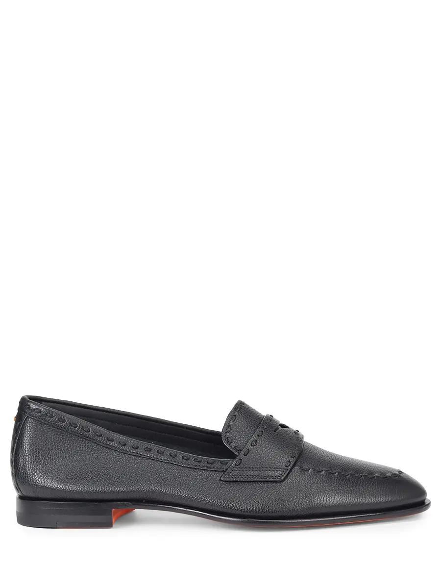 Лоферы кожаные Santoni