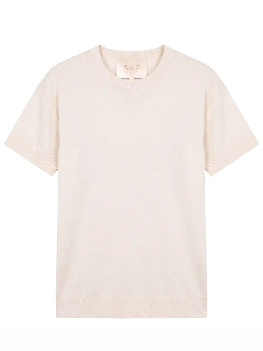 Футболка из вискозы AND THE BRAND S26-TS019-1603-108 Бежевый 