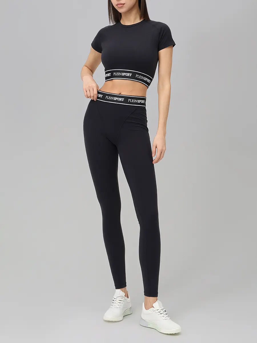 Топ однотонный PLEIN SPORT WTK3896/02 Черный  Фото 2