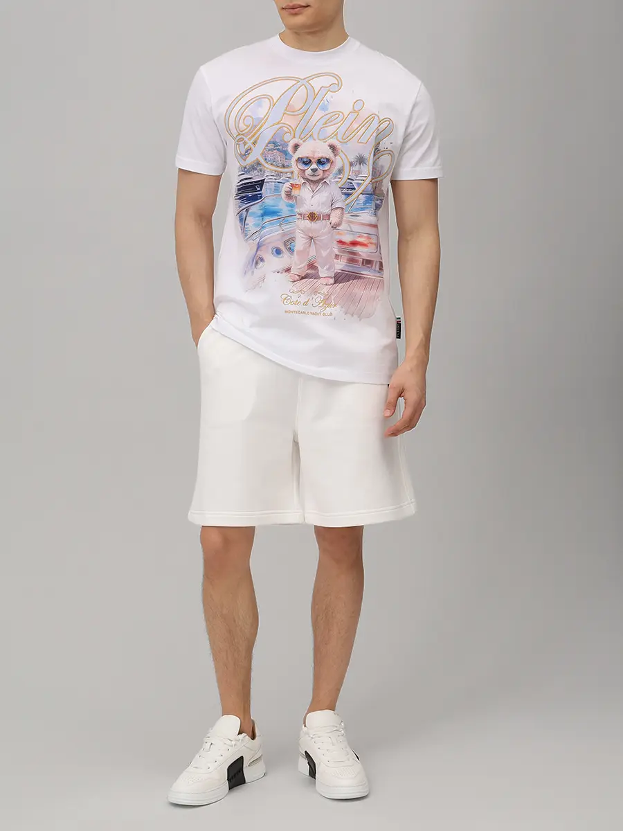 Футболка хлопковая PHILIPP PLEIN SAFC MTK8834 PJY002N Белый  Фото 2