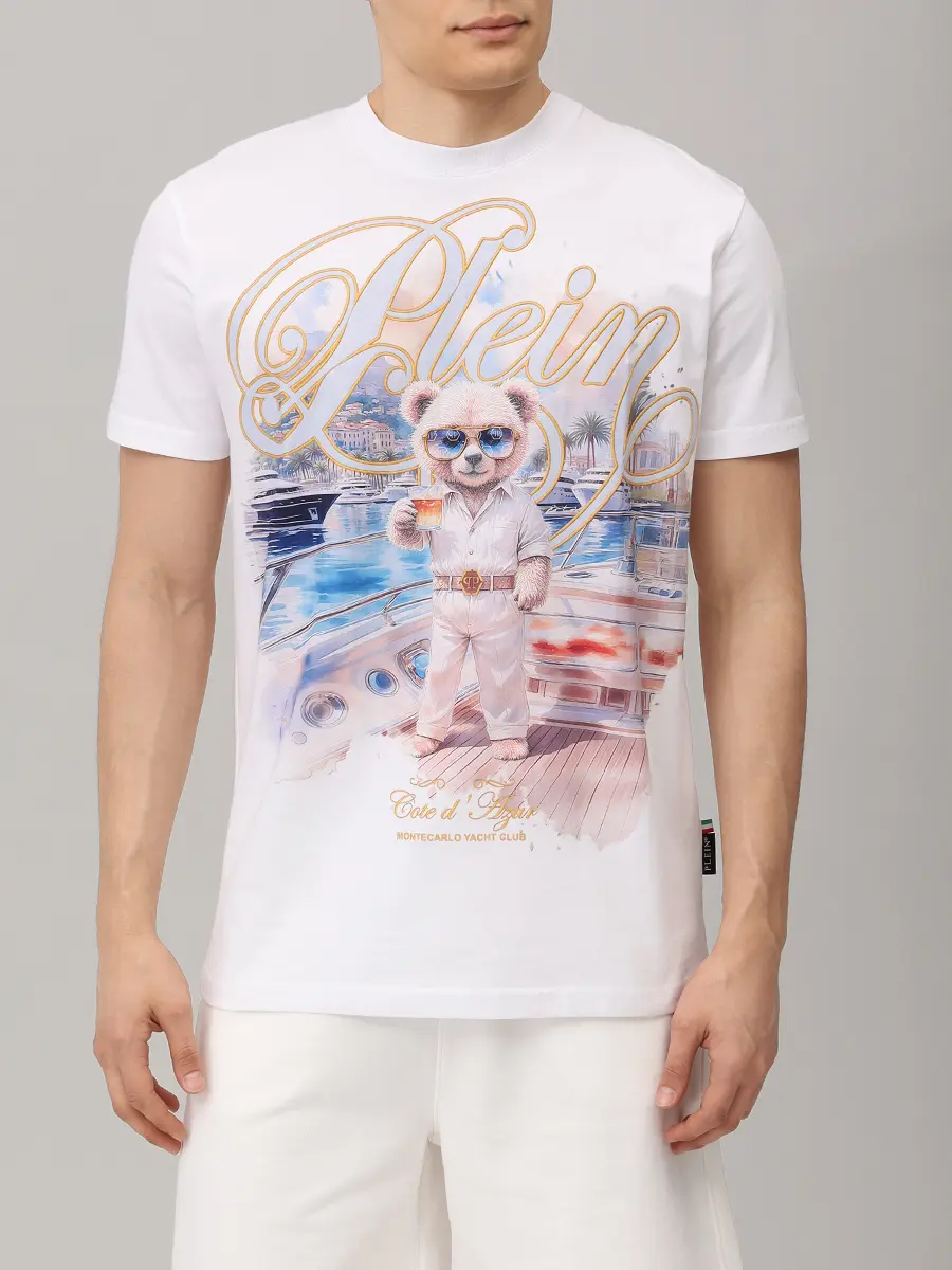 Футболка хлопковая PHILIPP PLEIN SAFC MTK8834 PJY002N Белый  Фото 4