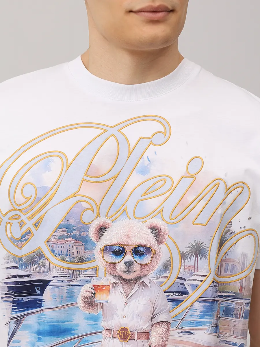 Футболка хлопковая PHILIPP PLEIN SAFC MTK8834 PJY002N Белый  Фото 5